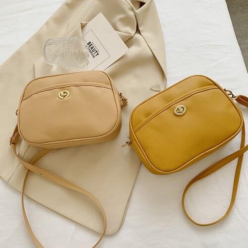 Women Simple Solid Color Crossbody Bags Fashion PU Leather Shoulder Messenger Bags Female Casual Small Handbags Shoulder Bags