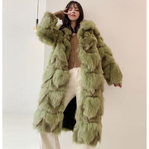 100% Natural Fox Fur Winter Woman Coats Long 2019 Fashion Genuine Fur Coats Women Real Fox Fur Coat Warm