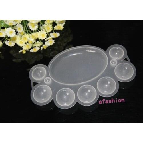 1pc Nail Art Care Palette Dappen Plastic Dish For Powder Polish Mixing Acrylic Paint Beauty Tool Frees hipping