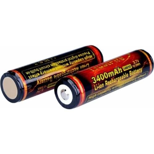 2 Pack Button Top 3.7V 3400mAh 18650 Li-ion Rechargeable Battery for LED Flashlight Speaker DIY Power Bank Mini Fan and more