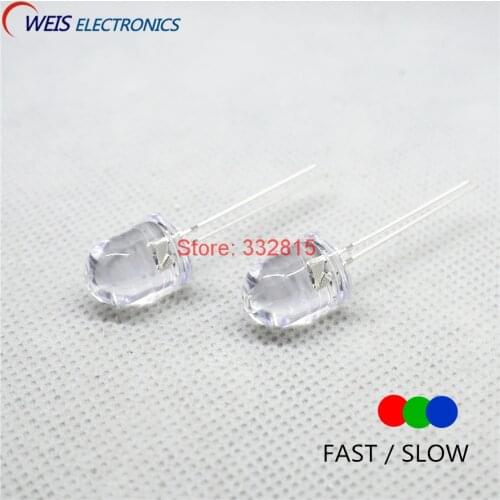 20PCS F10 RGB LED , SLOW FLASH / FAST FLAST DIP-2 LONG LEGS 10MM WATER CLEAR LAMP RED GREEN BLUE SELF-FLASHING LIGHT BEADS
