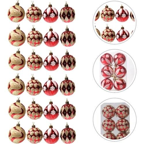 24pcs Christmas Balls Pendants Christmas Tree Pendants Party Adornment