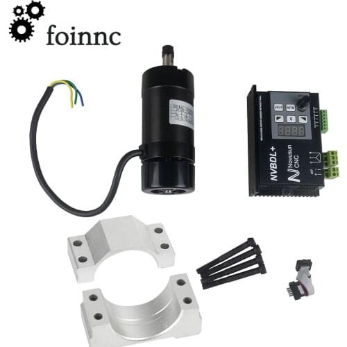 48V Brushless spindle driver Without Hall+55MM Clamp Bracket+400w 12000R ER8 Brushless Spindle Motor with with Screws kit