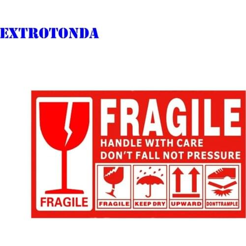 500pcs/lot Fragile Warning Label Sticker 9x5cm Fragile Sticker Up and Handle With Care Keep Dry Shipping Express Label