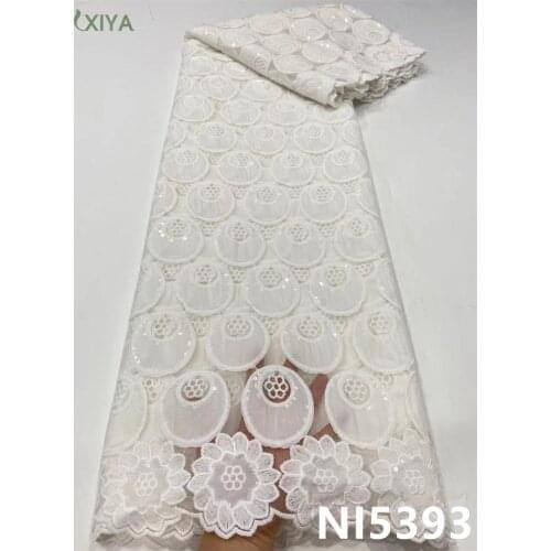 African Lace Fabric Pure White Milk Silk Lace Fabric High Quality Nigerian Milk Fiber Tissue Lace for Bridal Material Sew NI5393