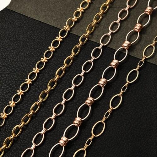 1 meter DIY Gold Brass Chains Handmade Metal Necklace Accessories Hot Selling Statements Copper Bag Clothing Accessory CS707