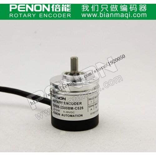 S3806-2000BM-C526 incremental rotary encoder 2000 pulses solid shaft 6mm outer diameter 38