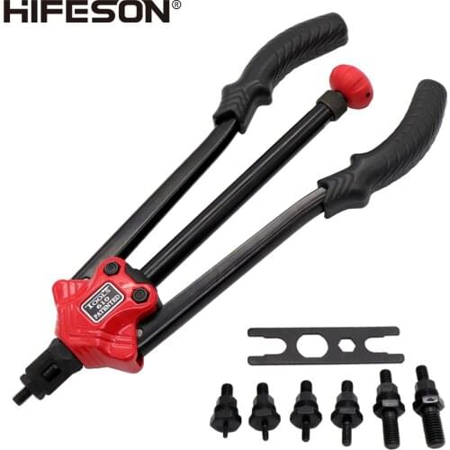 HIFESON 14'' Hand Threaded Rivet Nuts Guns Double Insert Manual Riveter Riveting Rivnut Tool for M3/M4/M5/M6/M8/M10/M12