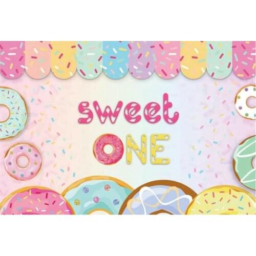 Colorful Sweet Donuts Backdrop Photography Background Baby Shower Celebration Photo Booth Studio Decor