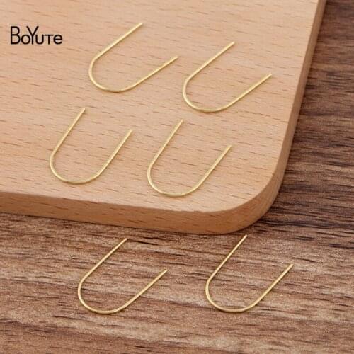 BoYuTe (200 Pieces/Lot) 0.7*17MM Metal Brass U Shaped Wire Accessories Parts Hand Made Diy Jewelry Findings Components