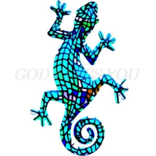 Metal Gecko Wall Art Decor Inspirational Sculpture Hang Indoor Outdoor for Home Bedroom Living Room Office Garden 9 Inches