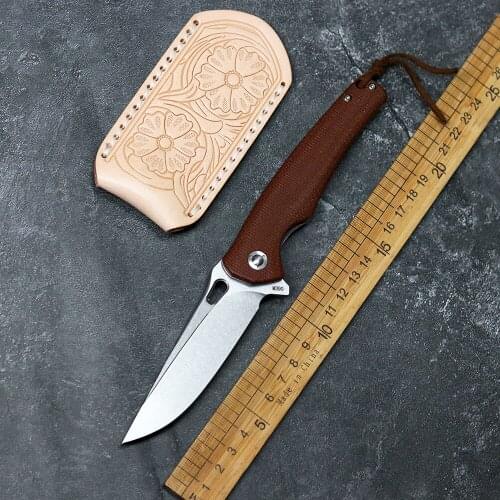 New high-end M390 blade linen handle ball bearing camping survival outdoor pocket life-saving EDC cutter