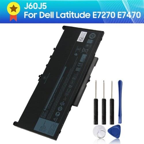 Authentic Laptop Battery J60J5 For Dell Latitude E7270 E7470 R1V85 MC34Y 0MC34Y 451-BBSX 55Wh 6874mAh Replacement Battery + Tool