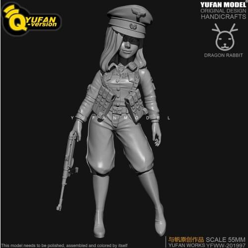Resin Figure Kits Q version Colonel Resin Soldier H55mm YFWW35-2057