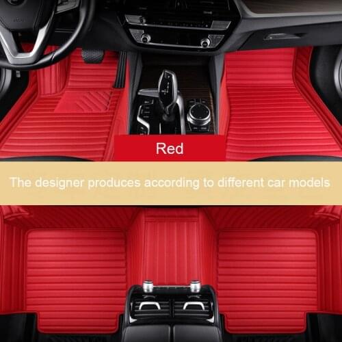 Striped Leather Car Floor Mat for Peugeot 3008 4007 4008 5008 407 SW 408 508 SW RCZ 607 Car Accessories