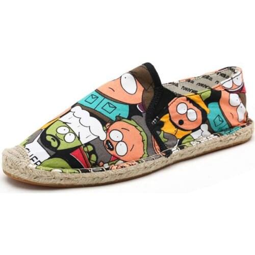 Dropshiping Women Casual Canvas Shoes Cartoon Linen Girl Espadrille Fisherman Shoes Ladies Flats Plimsolls Loafers Driving Shoes