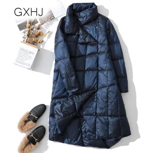 GXHJ пуховик женский 2021 Ladies winter down jacket mid-length plus size fashion brand warm female jacket casaco feminino LHJ361