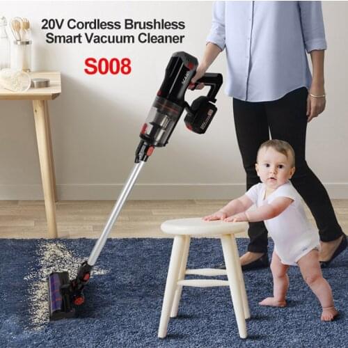 SCANS 20V Brushless Lithium battery Vacuum Cleaner S008 High Suction Pet Household Cleaner LED Smart Suction and Drag Integrated