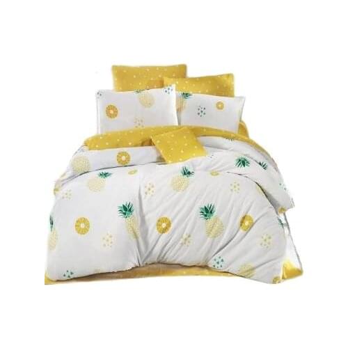 Home For The Fabric Tropic Pineaplle Single Double Quilt Cover Set Bedding Sets 2021 White Yellow Pineapple