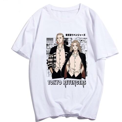 Tokyo Revengers Cosplay T Shirt Manjiro Sano Ken Ryuguji Cartoon Print Summer T-Shirt Anime Casual Top Tee tshirt Costume