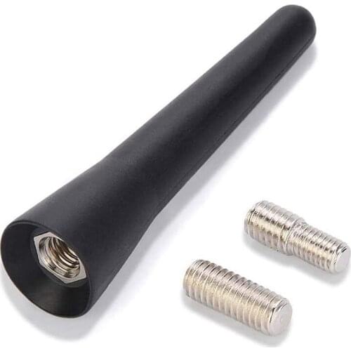 Universal Car Antenna, 6.5 cm (2.5 Inch) Small Short Car Aerial, Mini Car Radio Accessories, FM/AM Inputs M5 M6, Black