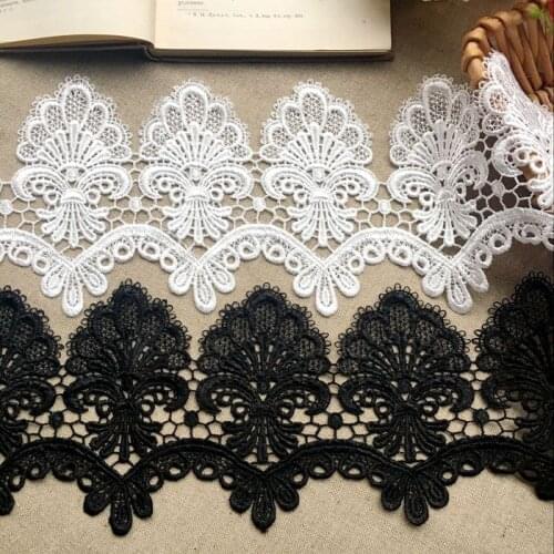 14.5cm width Embroidered Net Lace Fabric Trim Ribbons DIY Sewing Handmade Craft Materials