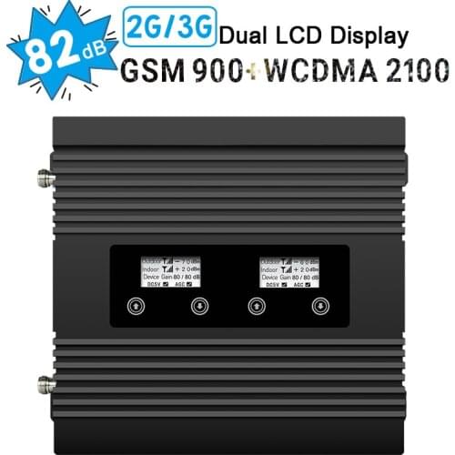 Walokcon 3G WCDMA 2100MHz GSM 900Mhz Dual Band Cellphone Cellular Signal Booster GSM 900 2100 UMTS Signal Repeater Amplifier