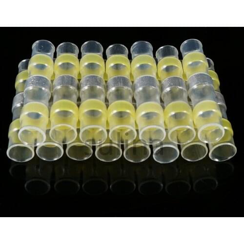 10/50PCS Solder Seal Wire Connectors Heat Shrink Solder Butt Connectors Kit Automotive Marine Insulated Solder Connector