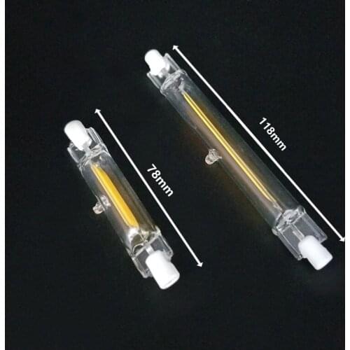 10X LED R7S Glass Tube 118mm 78mm dimmable Instead of halogen lamp cob 220V 15W 30W 40W 50W Energy saving powerful R7S led bulb