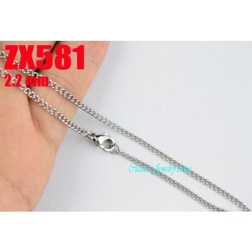 16"-38" length 2.2mm distorted chain stainless steel necklace women male fashion punk chains 20pcs ZX581
