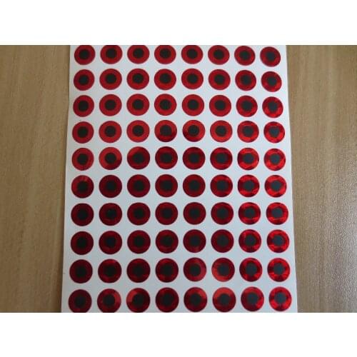 3mm 4mm 5mm 6mm 7mm 8mm 9mm 10mm 12mm 13mm 14mm 15mm 16mm 18mm 19mm 20mm Red 2D Flat Stick-On Fishing Lure Eyes Jigs Crafts