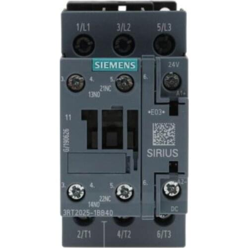 3RT2025-1BB40 3RT1025-1BB40 3 Pole Contactor - 16 A, 24 V dc Coil, SIRIUS Classic, 3NO, 7.5 kW