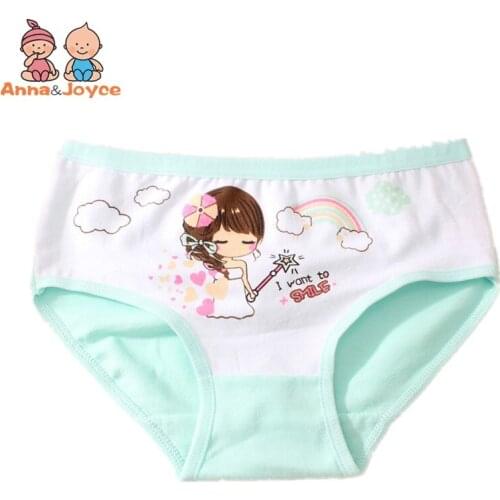 4PC/lot Girls Cotton Triangle briefs Pricness Cartoon Underwear Kids Triangle Underwear for 1 to 3 years