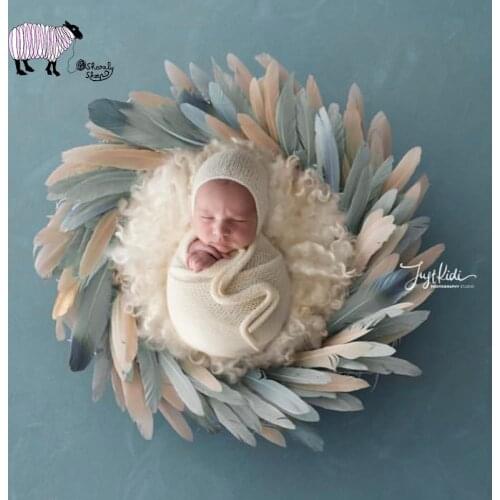 50 Newborn Baby Ins Style Photography Props Baby Photo Shoot Studio Colorful Feather Props Infant bebe fotografia Accessories