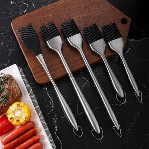 50pcs Cooking Food Kitchen Silicone Brush Holder Silicone Food Tool Basting Brushes Brush With Soy Sauce