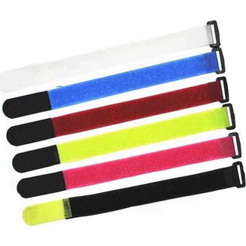 6 pcs 12''(20cm) Assorted color Reuseable Fastening wrap strap with plastic Buckle End.hook and loop ties for packing