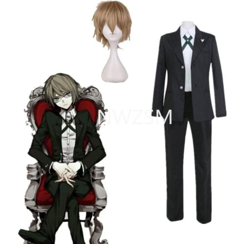 Anime Danganronpa Togami Byakuya Cosplay Wigs Short Fluffy Layered Synthetic Hair Halloween Costume Party Wigs