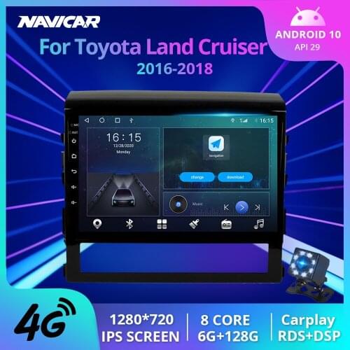 NAVICAR 2Din Android10 Car Radio For Toyota Land Cruiser LC200 2016-2018 GPS Navigation Stereo Receiver Auto Dadio Car Video IGO