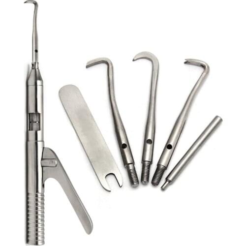 Dental Automatic Singlehanded Crown Remover Gun set Stainless Steel Dental Surgical Instrument Tools with 3 working tip