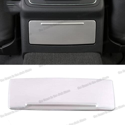 Lsrtw2017 Stainless Steel Car Rear Armrest Vent Frame Outlet Trim Cigarette Lighter Panel for Audi A4 B9 2017 2018 2019 2020