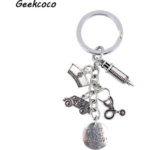 J2415 Medical Equipment alloy Key Chains Ring Gift For Doctor Nurse Bag Keychain Charm Keyring Jewelry Gift