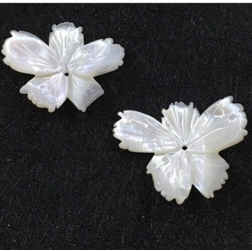 Hill_san Lotus 20*30MM Mother of Pearl Shell Free Flower Shape for DIY Brooch Jewelry