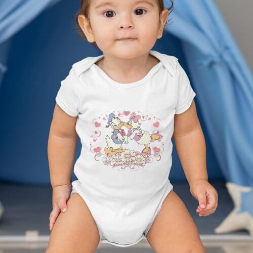 Daisy Duck Donald Duck Print Toddler Romper Casual Funny Baby Girl Boy Infant Jumpsuit Harajuku 0-24M Newborn Bodysuits