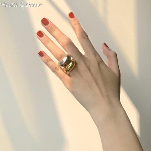 Brass Geo Round Stackable Ring Women Jewelry Punk Cocktail Party DesignerHiphop Club Party Gown Amazing Gift Trendy Top Jewelry