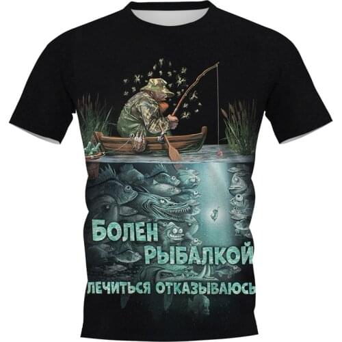 CLOOCL Summer Men T-shirt Kaliningrad Fisherman Fly Fishing 3D Printed Harajuku Casual Short Sleeve Tee Shirts Unisex Tops