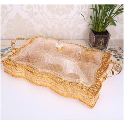 Dry fruit tray with cover European style high grade candy box transparent creative melon seeds snack dry fruit fruit tray newly
