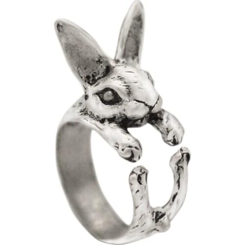Fashion Retro Hippie Chic Handmade Rabbit Rabbit Animal Ring Knuckles Womens Girls Charm Gift Party Jewelry