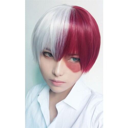 My Hero Academy Costume Play Wigs Todoroki Shouto Wig Anime Party Hair Cosplay Costume Halloween Costumes Hair Decoration
