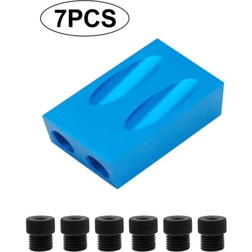 Woodworking Pocket Hole Jig Kit 6/8/10mm Angle Drill Guide Set Hole Puncher Locator Jig Drill Bit Set for DIY Carpentry Tools