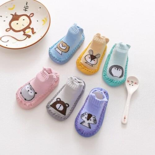 Baby Socks With Rubber Soles Autumn Winter Infant Toddler Floor Socks Cotton Walking Socks Anti Slip Warm Indoor Sock Shoes